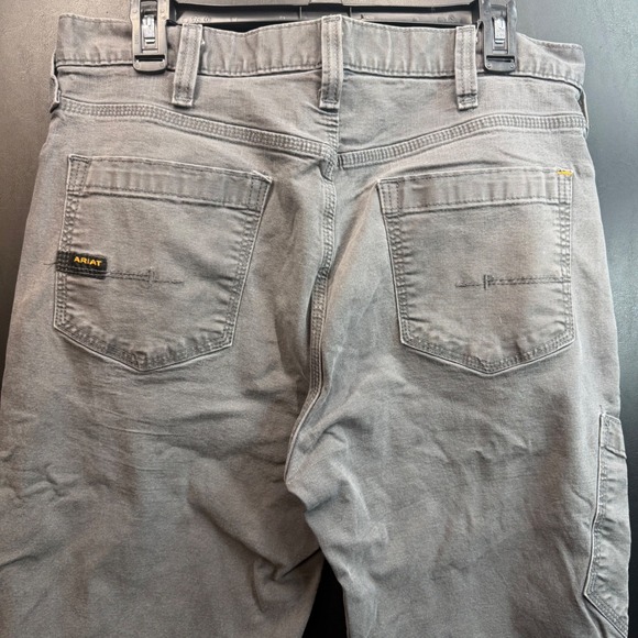 Ariat Rebar M4 Relaxed Straight Pants Mens 34x34 Khaki Carpenter Utility FLAW - Picture 4 of 14